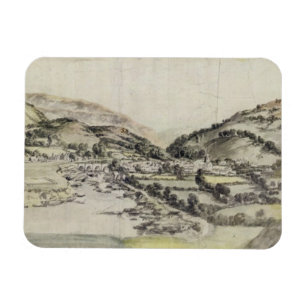 Das Tal von Llangollen (w/c auf Papier) Magnet