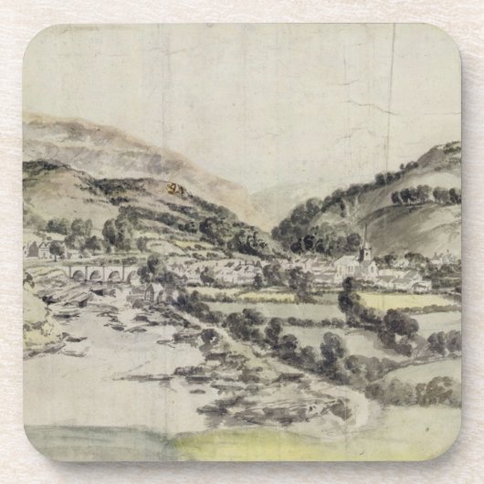Das Tal von Llangollen (w/c auf Papier) Untersetzer (Vorderseite)