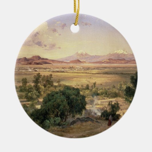 Das Tal von Mexiko vom niedrigen Ridge von Tacubay Keramikornament (Vorne)