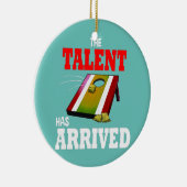 Das Talent hat Cornhole Player PAPA erhalten Keramik Ornament (Rechts)