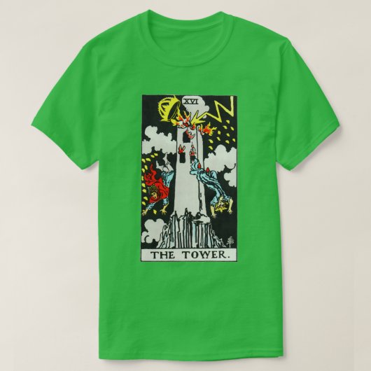 Das TAROT der Tower Tarot Card T-Shirt (Design vorne)