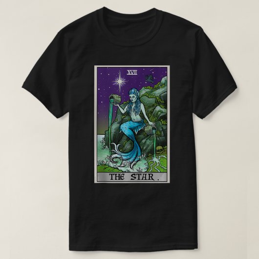 Das Tarot Halloween Meerjungfrau Hexe Creepy Siren T-Shirt (Design vorne)