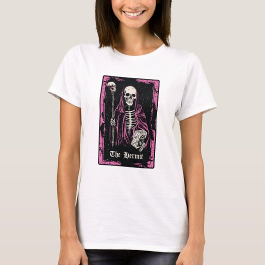Das Tarot Hermit Skeleton T-Shirt (Vorderseite)
