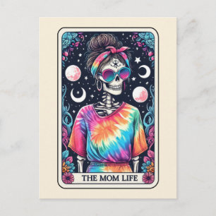 Das Tarot-Kunst-Tie-Dye-Skelett-Mutterleben Postkarte