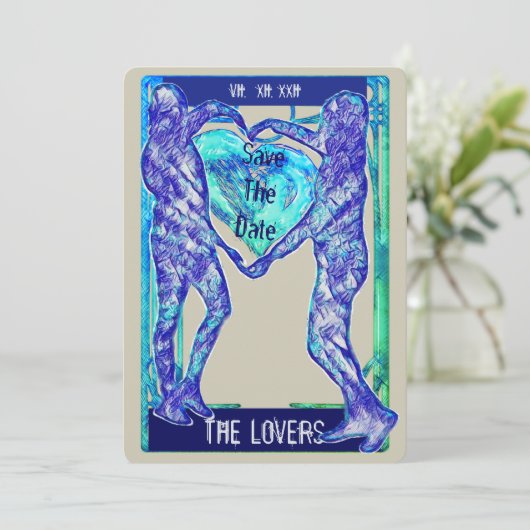 Das Tarot Liebe: Save the Date Einladung (Stehend Vorderseite)