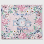 Das Tea-Party der 15' Großmutter wird in Papierums Geschenkpapier (Flach)