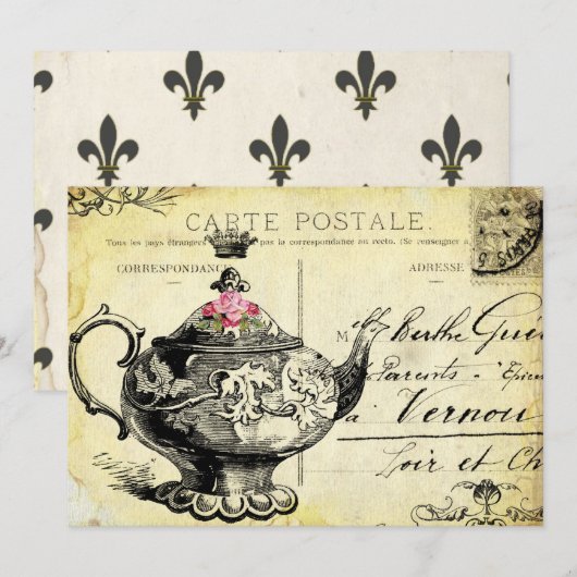 Das TeA-Party der QUeeN Einladung (Vorne/Hinten)