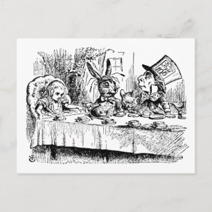 Das Tea-Party des Mad Hatter Einladungspostkarte