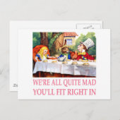 Das Tea-Party des Mad Hatter in der Alice im Wunde Einladungspostkarte (Vorne/Hinten)