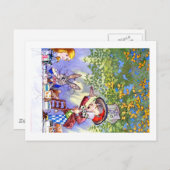 Das Tea-Party des Mad Hatter in der Alice im Wunde Einladungspostkarte (Vorne/Hinten)