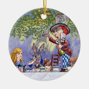 Das Tea-Party des Mad Hatter in der Alice im Wunde Keramikornament