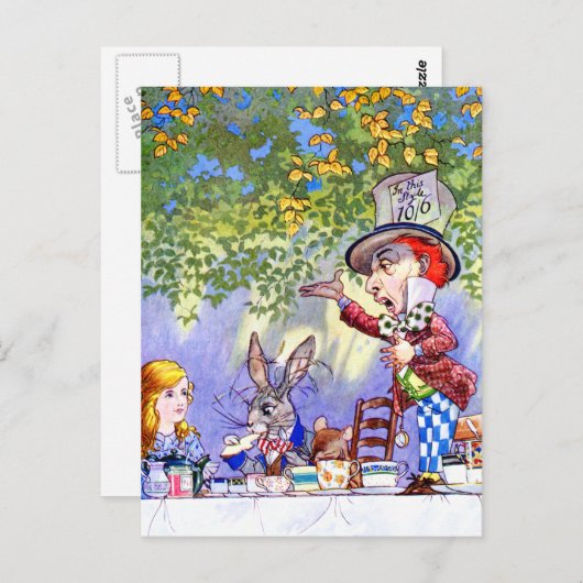 Das Tea-Party des Mad Hatter in der Alice im Wunde Postkarte (Vorne/Hinten)
