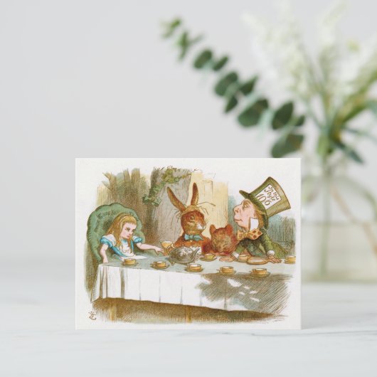 Das Tea-Party des Mad Hatter Postkarte (Stehend Vorderseite)