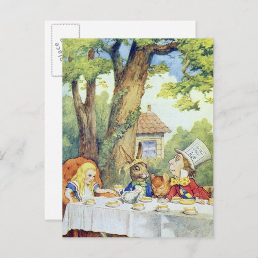 Das Tea-Party des Mad Hatter Postkarte (Vorne/Hinten)