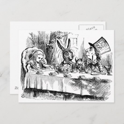 Das Tea-Party des Mad Hatter Postkarte (Vorne/Hinten)