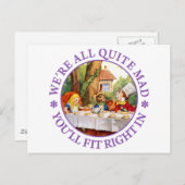 Das Tea-Party von Mad Hatter: "Wir sind alle ganz Postkarte (Vorne/Hinten)