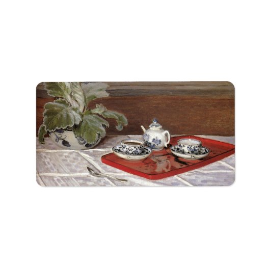 Das Tea-Set von Claude Monet Adressaufkleber (Vorne)