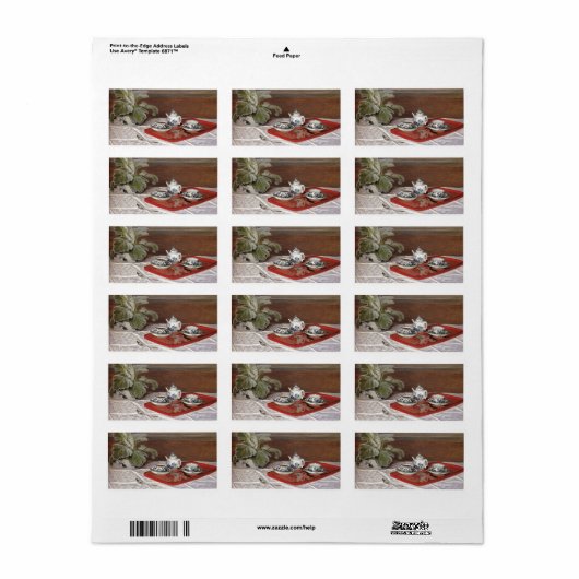 Das Tea-Set von Claude Monet Adressaufkleber (Vorne)