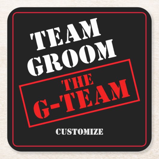 Das Team der G-Teams Rechteckiger Pappuntersetzer (Vorderseite)