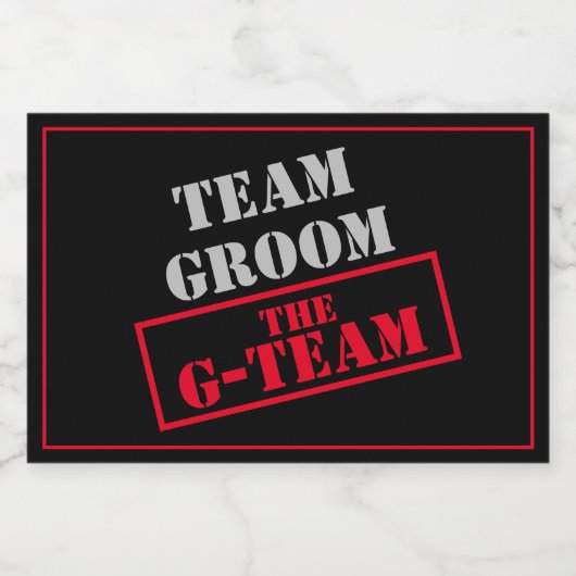 Das Team der G-Teams Schaumweinetikett (Einzelnes Label)