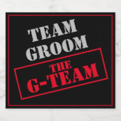 Das Team der G-Teams Schaumweinetikett (Einzelnes Label)