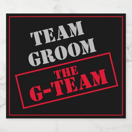 Das Team der G-Teams Schaumweinetikett (Einzelnes Label)