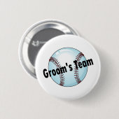 Das Team des Bräutigams (Baseball) Button (Vorne & Hinten)