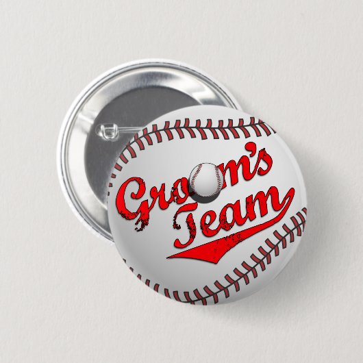 Das Team-Knopf des Baseball-Bräutigams Button (Vorne & Hinten)
