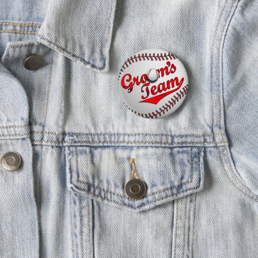 Das Team-Knopf des Baseball-Bräutigams Button (Beispiel)