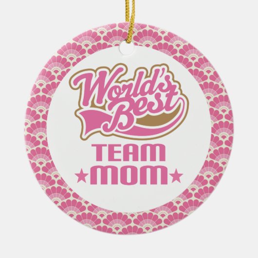 Das Team-Mama-Geschenk-Verzierung der Welt beste Keramikornament (Vorne)