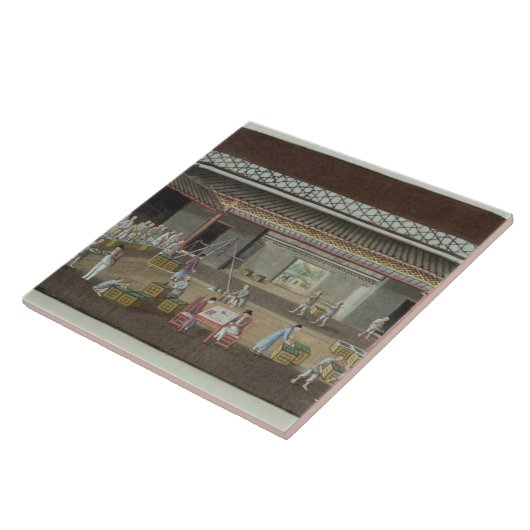 Das Tee-Depot (Gouache auf Seide) Fliese (Seite)