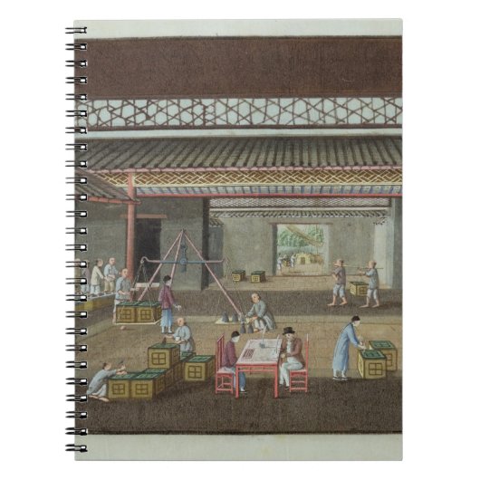 Das Tee-Depot (Gouache auf Seide) Notizblock (Vorderseite)
