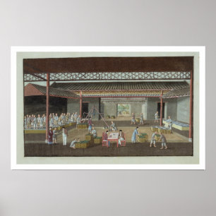Das Tee-Depot (Gouache auf Seide) Poster