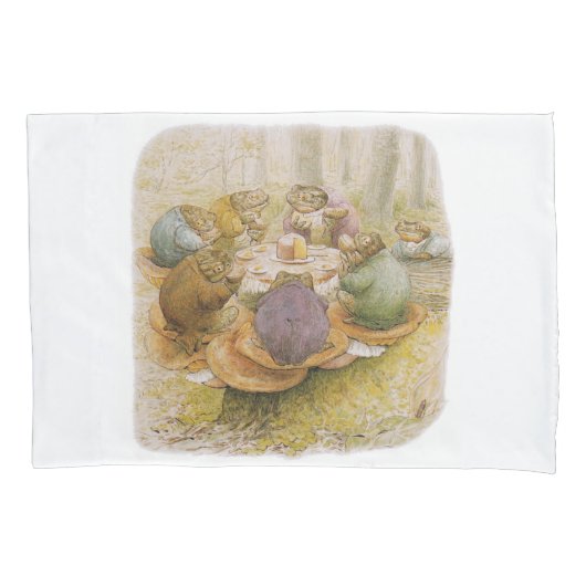 Das Tee-Party der Toads (von Beatrix Potter) Kissenbezug (Vorderseite-Links)