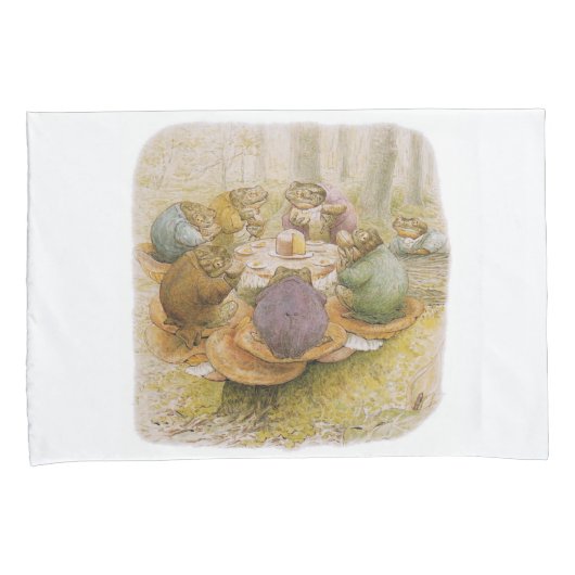 Das Tee-Party der Toads (von Beatrix Potter) Kissenbezug (Vorderseite-Rechts)