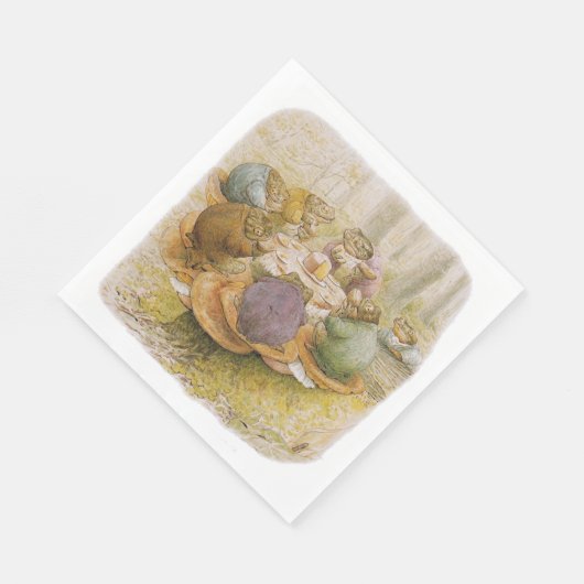 Das Tee-Party der Toads (von Beatrix Potter) Serviette (Ecke)