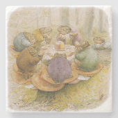 Das Tee-Party der Toads (von Beatrix Potter) Steinuntersetzer (Vorderseite)