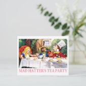 DAS TEE-PARTY DES MAD HATTER EINLADUNGSPOSTKARTE (Stehend Vorderseite)