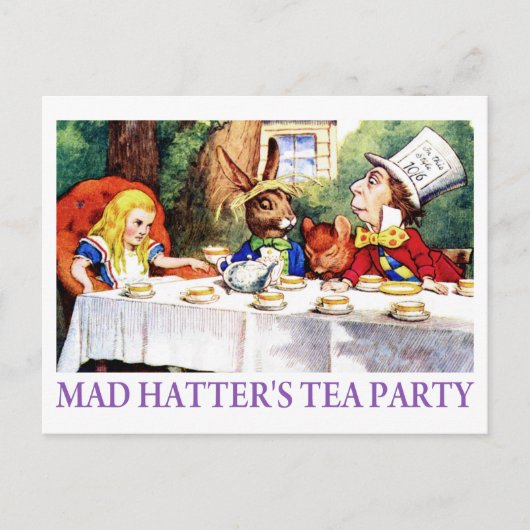 DAS TEE-PARTY DES MAD HATTER POSTKARTE (Vorderseite)