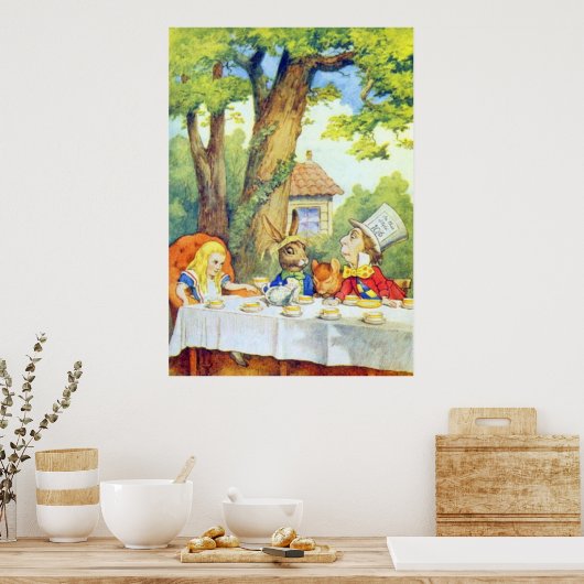 Das Tee-Party von Mad Hatters ist farbig Poster (Küche)
