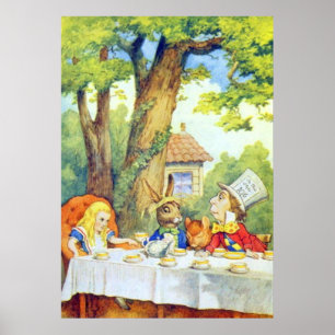 Das Tee-Party von Mad Hatters ist farbig Poster