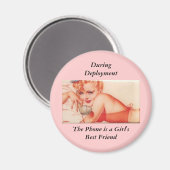 Das Telefon ist die beste Freundin eines Mädchens Magnet (Vorderseite/Rückseite)