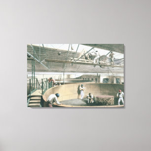 Das Telegrafenkabel in den Tanks an den beiden Leinwanddruck