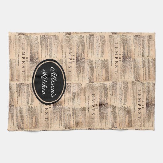 Das Tempest Shakespeare Personalisiert Kitetücher Geschirrtuch (Horizontal)