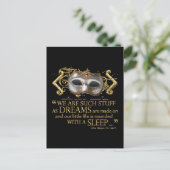 Das Tempest-Zitat (Gold-Version) Postkarte (Stehend Vorderseite)