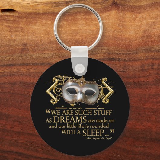 Das Tempest-Zitat (Gold-Version) Schlüsselanhänger (Vorderseite)