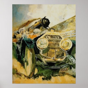 Das Tempo bestimmen, Automobil vs. Dampflokomotive Poster