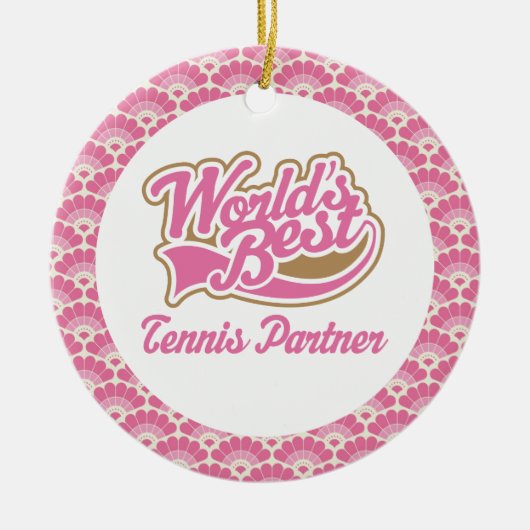 Das Tennis-Partner-Geschenk-Verzierung der Welt Keramik Ornament (Vorne)