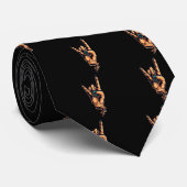 Das Teufel-Horn-Handzeichen Krawatte (Gerollt)