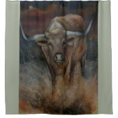 Das Texas Longhorn Stier Duschvorhang (Vorderseite)